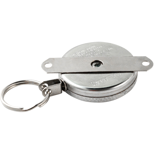 Self Retracting Key Chains, Chrome, 48" Cable, Mounting Bracket Attachment Groupe Belzile Dickner