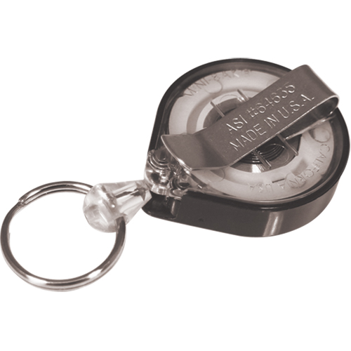 Retractable Mini-Bak&reg; Key Rings, Plastic, 36" Cable, Belt Clip Attachment Groupe Belzile Dickner