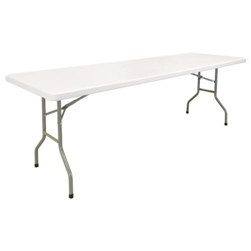 Folding Table, Rectangular, 96" L x 30" W, Polyethylene, White Groupe Belzile Dickner