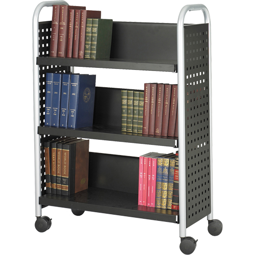 Scoot Book Carts, 200 lbs. Capacity, Black, 14-1/4" D x 33" L x 44-1/4" H, Steel Groupe Belzile Dickner