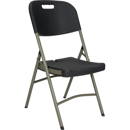Chaise pliante, Poly&eacute;thyl&egrave;ne, Noir, Capacit&eacute; 350 lb Groupe Belzile Dickner