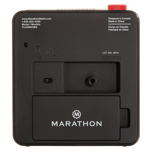 R&eacute;veille-matin de bureau, Analogique, &agrave; piles, 3,5" la x 1,5" p x 3,75" h, Noir Groupe Belzile Dickner