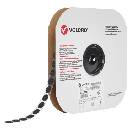 Attache Velcoin, Boucle, 3/4" dia., Adh&eacute;sif, Noir Groupe Belzile Dickner