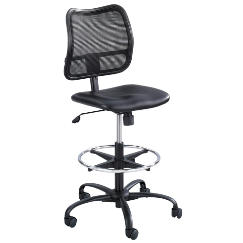 Tabouret ergonomique Vue, Vinyle, Noir, Capacit&eacute; 250 lb Groupe Belzile Dickner