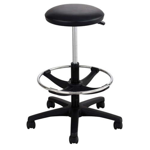 Tabouret &agrave; hauteur ajustable, &agrave; dessin, Ajustable, 22" - 32", Vinyle Si&egrave;ge, Noir Groupe Belzile Dickner