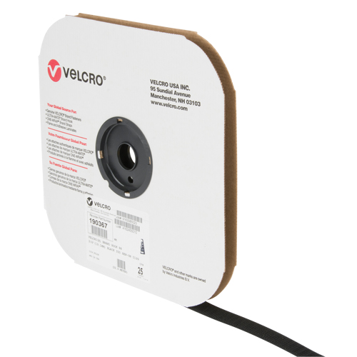 Ruban d'attaches, Crochet, 25 vg x 3/4", Cousu, Noir Groupe Belzile Dickner