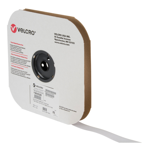 Ruban d'attaches, Crochet, 25 vg x 1", Cousu, Blanc Groupe Belzile Dickner