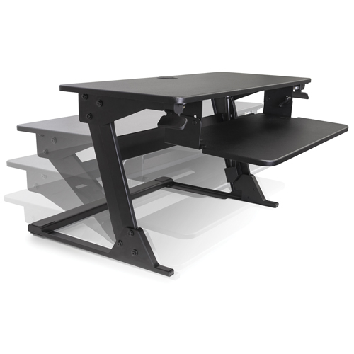 Goya Sit-Stand Workstation, Desktop Unit, 21" H x 35-2/5" W x 24" D, Black Groupe Belzile Dickner