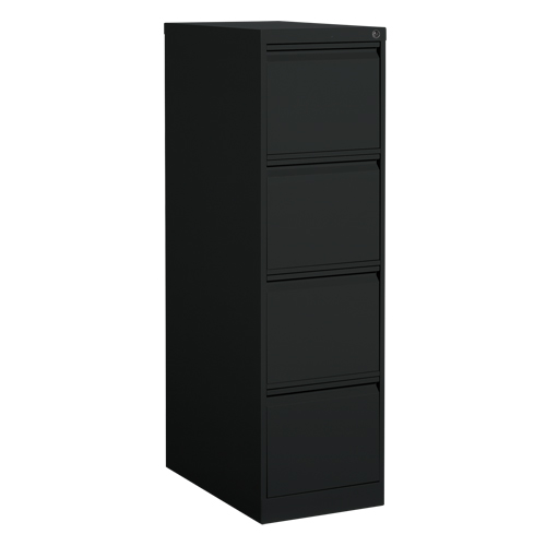 Vertical Filing Cabinet, Steel, 4 Drawers, 15-1/7" W x 25" D x 52" H, Black Groupe Belzile Dickner