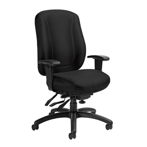 Overtime High Back Chair, Fabric, Black, 300 lbs. Capacity Groupe Belzile Dickner