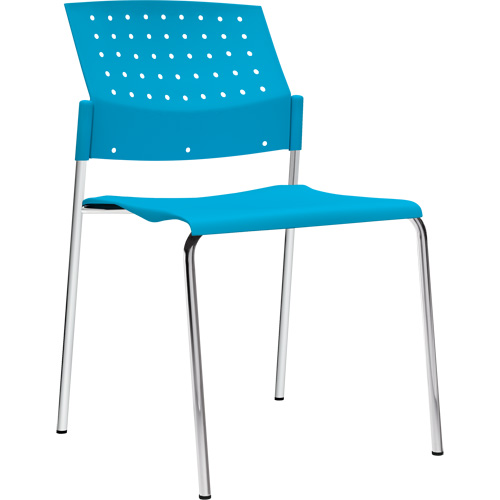 Chaises sans accoudoirs empilables, Plastique, Hauteur 33", Capacit&eacute; 300 lb, Bleu Groupe Belzile Dickner