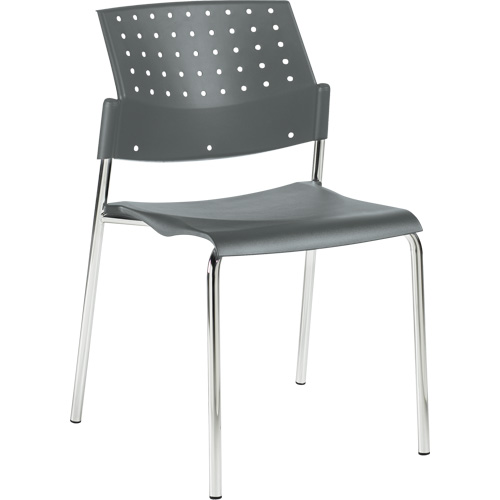 Chaises sans accoudoirs empilables, Plastique, Hauteur 33", Capacit&eacute; 300 lb, Gris Groupe Belzile Dickner