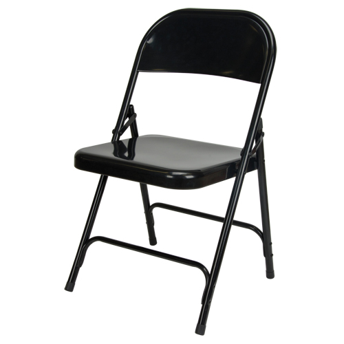 Folding Chair, Steel, Black, 300 lbs. Weight Capacity Groupe Belzile Dickner