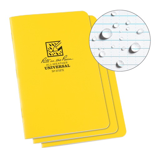 All-Weather Notebook, Soft Cover, Yellow, 48 Pages, 4-5/8" W x 7" L Groupe Belzile Dickner