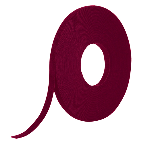 One-Wrap&reg; Fire-Retardant Fastener Tape, Hook & Loop, 25 yds x 1/2", Self-Grip, Cranberry Groupe Belzile Dickner