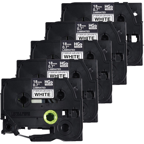 Laminated Tape, 18 mm x 8 m, Black on White Groupe Belzile Dickner