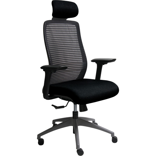 Chaise de bureau ajustable s&eacute;rie Era avec appui-t&ecirc;te, Tissu/Mailles, Noir, Capacit&eacute; 275 lb Groupe Belzile Dickner