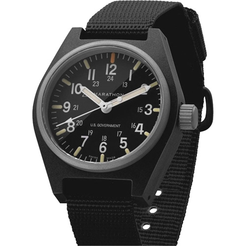 Montre au quartz d'usage g&eacute;n&eacute;ral avec MaraGlo, Analogique, &agrave; piles, 0,6" la x 1,3" p x 0,4" h, Noir Groupe Belzile Dickner