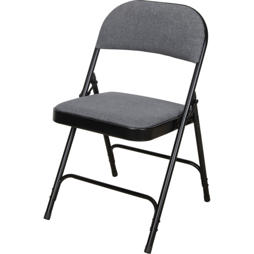Deluxe Fabric Padded Folding Chair, Steel, Grey, 300 lbs. Weight Capacity Groupe Belzile Dickner