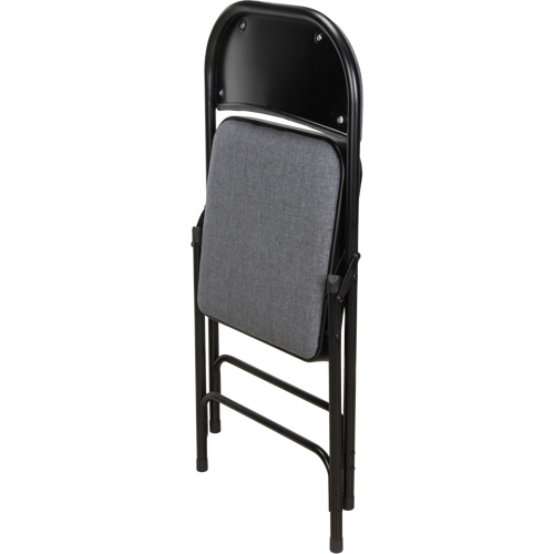Deluxe Fabric Padded Folding Chair, Steel, Grey, 300 lbs. Weight Capacity Groupe Belzile Dickner