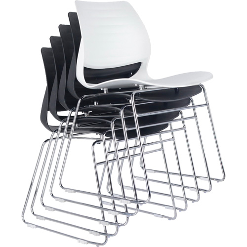 Chaises empilables, Polypropyl&egrave;ne, Hauteur 32", Capacit&eacute; 250 lb, Noir Groupe Belzile Dickner