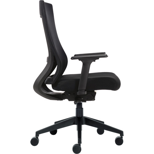 Chaise &agrave; dossier moyen avec m&eacute;canisme &agrave; basculement synchronis&eacute; &agrave; d&eacute;tection de poids , Mailles, Noir Groupe Belzile Dickner