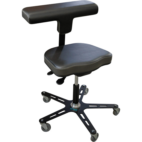 VEGA-T Ergonomic Industrial Chair, Mobile, Adjustable, Vinyl Seat, Black Groupe Belzile Dickner