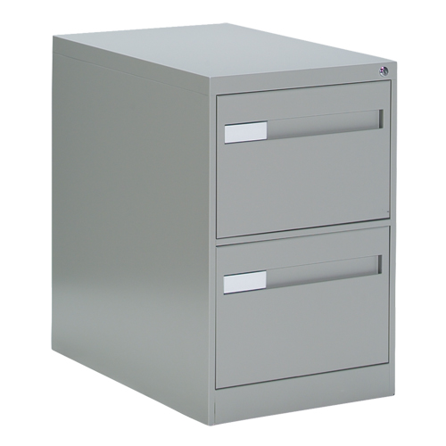 Vertical Filing Cabinet with Recessed Drawer Handles, 2 Drawers, 18.15" W x 26.56" D x 29" H, Grey Groupe Belzile Dickner
