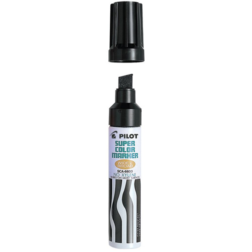Refillable Super Colour Permanent Marker, Chisel, Black Groupe Belzile Dickner