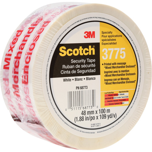 Ruban d'emballage Scotch 3775 avec message, Adh&eacute;sif Thermofusible, 2 mils, 48 mm (1-22/25") x 100 m (328') Groupe Belzile Dickner
