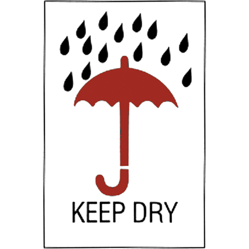 &eacute;tiquettes pour traitement sp&eacute;cial Keep Dry, 6" lo x 4" la, Rouge/blanc Groupe Belzile Dickner