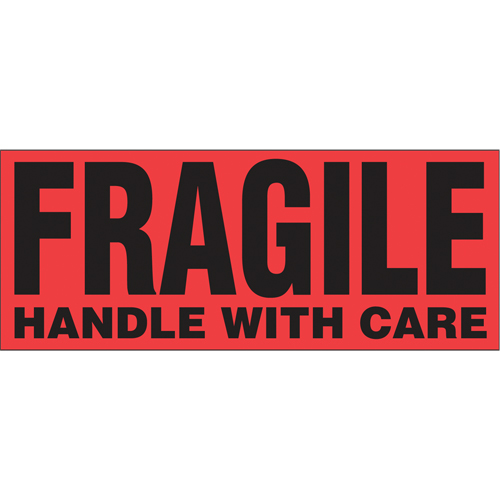 "Fragile Handle with Care" Special Handling Labels, 5" L x 2" W, Black on Red Groupe Belzile Dickner