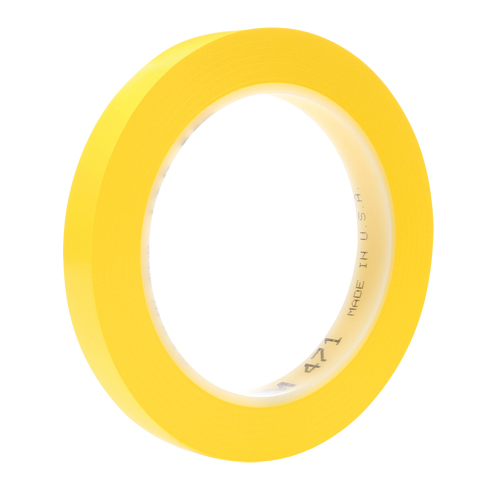 Ruban en vinyle 471, 12 mm (1/2") la x 32,9 m (108') lo, 5,3 mils, Jaune Groupe Belzile Dickner