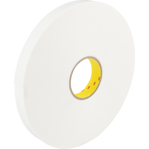 Ruban en mousse de poly&eacute;thyl&egrave;ne &agrave; double rev&ecirc;tement 4466W 3M, 33 m (108') lo x 25,4 mm (1") la, 62 mils, Poly&eacute;thyl&egrave;ne Groupe Belzile Dickner
