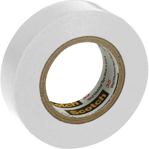 Rubans en vinyle pour codage en couleurs 35 Scotch, 12,7 mm (1/2") x 6,1 m (20'), Blanc, 7 mils Groupe Belzile Dickner