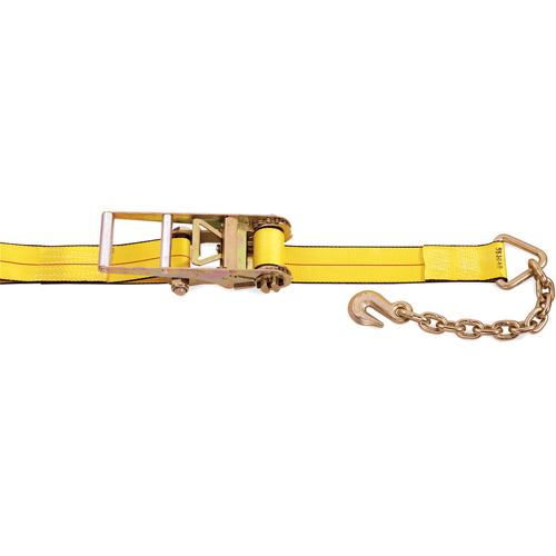 Ratchet Straps, Chain Anchor, 3" W x 30' L, 5400 lbs. (2450 kg) Working Load Limit Groupe Belzile Dickner