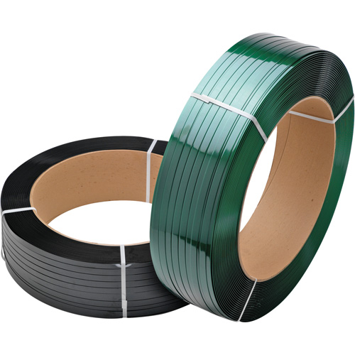 Feuillard vert, Polyester, 5/8" la x 3800' lo, Vert, Calibre Manuel Groupe Belzile Dickner
