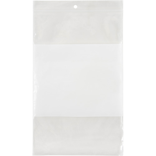 Sacs en poly avec espace inscriptible blanc, Refermable, 9" x 6", 2 mils Groupe Belzile Dickner