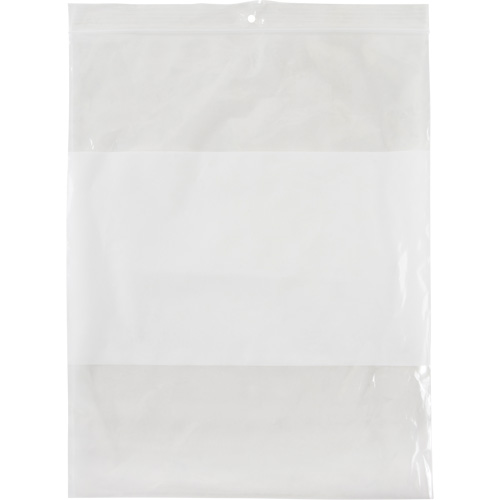 Sacs en poly avec espace inscriptible blanc, Refermable, 10" x 8", 2 mils Groupe Belzile Dickner