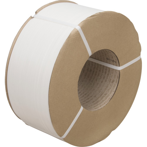 Strapping, Polypropylene, 3/8" W x 12900' L, White, Machine Grade Groupe Belzile Dickner