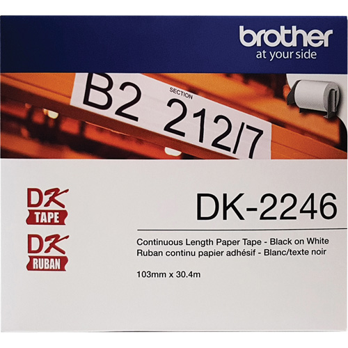 Continuous Paper Tape Labels, 103 mm x 100'/30.4 m, Black on White Groupe Belzile Dickner