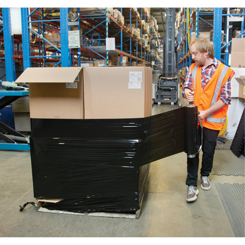 Stretch Wrap, 0.8 Gauge (20.3 micrometers), 15" x 1500', Opaque Black Groupe Belzile Dickner