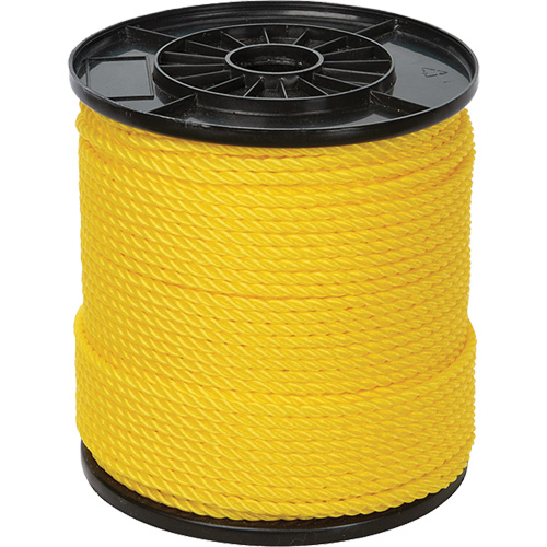 1/4" Yellow Twisted 3-Strand Rope, Polypropylene, 550' Groupe Belzile Dickner