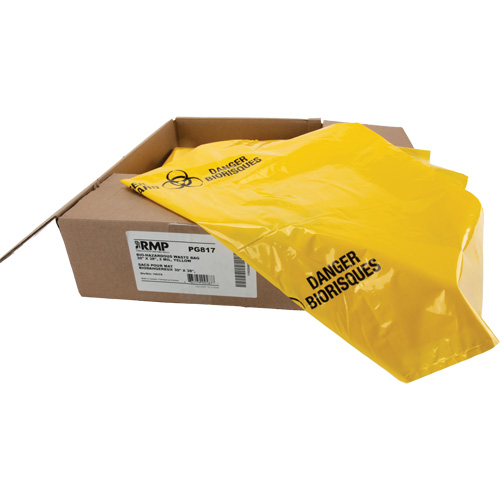 Waste Bags, Bio-Hazard, 38" L x 30" W, 2 mils Groupe Belzile Dickner