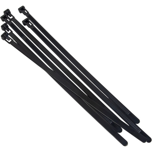 Attache-c&acirc;ble r&eacute;utilisable, Longueur 14", R&eacute;sistance &agrave; la traction 50 lb, Noir Groupe Belzile Dickner