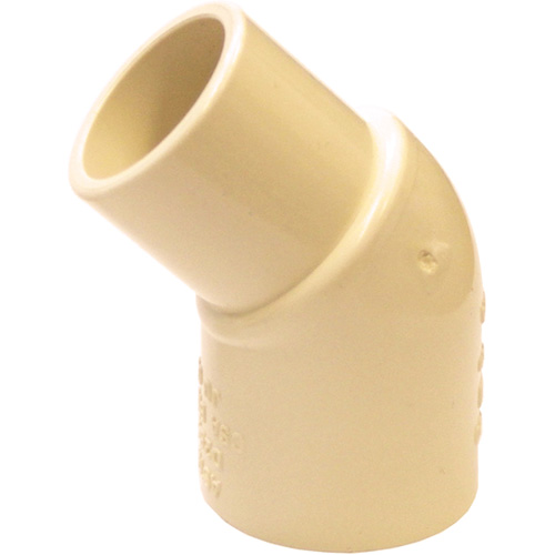 Flowguard Gold 45° Street Elbow Fitting, Spigot x Hub, CPVC, 1/2" Groupe Belzile Dickner