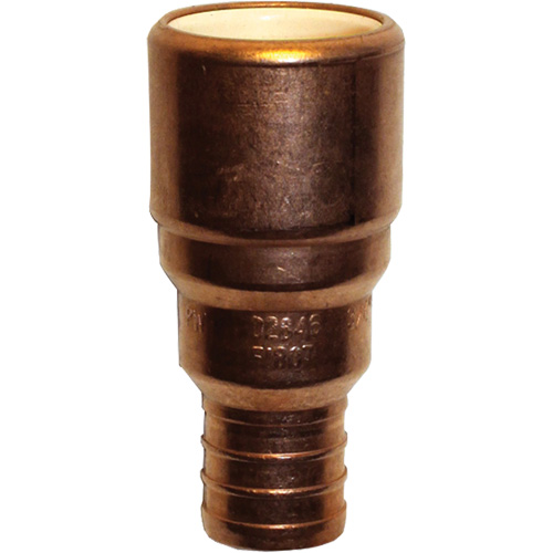 Pipe Adapter, Hub x Pex Barb, 1/2" Dia., Copper/CPVC Groupe Belzile Dickner