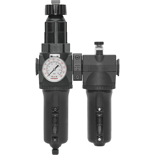 Filtre + r&eacute;gulateur + lubrificateur &agrave; drain manuel avec bol en m&eacute;tal et manom&egrave;tre Modulair 400, 1/2" NPT Groupe Belzile Dickner