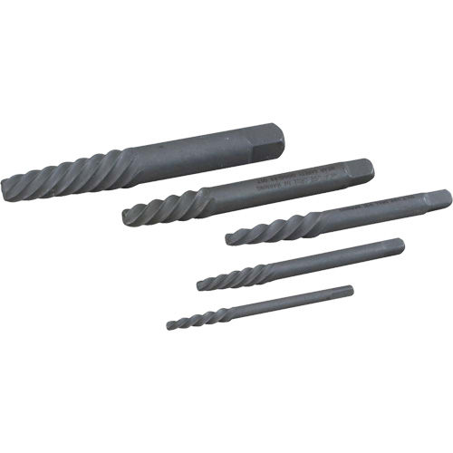 Left Hand Spiral Tapered Flute Extractor Set, 5 Pieces Groupe Belzile Dickner
