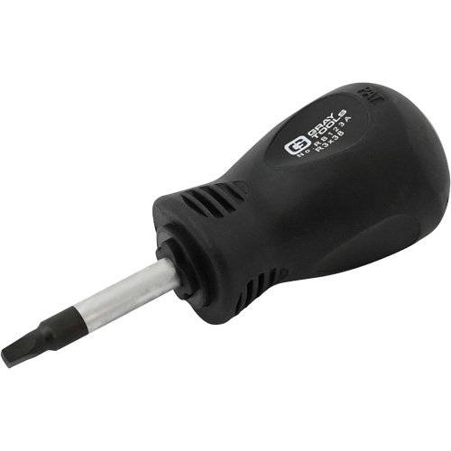 Square Recess Stubby Screwdriver, #3 Tip, Round, 3-1/4" L, Cushion Grip Handle Groupe Belzile Dickner